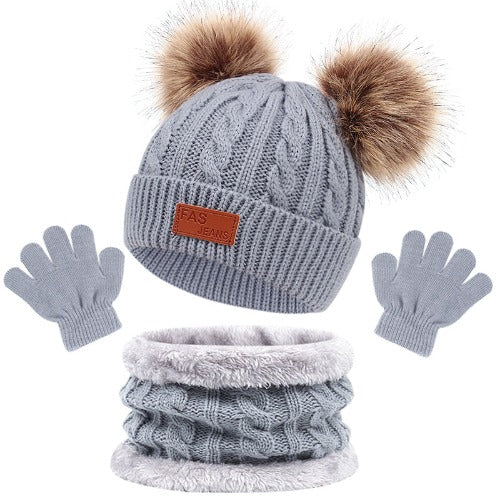 Gorro, Cachecol e Luva Infantil - Trio Proteção -  1 a 3 Anos!